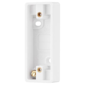 White Moulded 1 Gang Architrave Surface Box 19mm Nexus