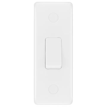 White Moulded Architrave Single Switch x 2 Way 10a