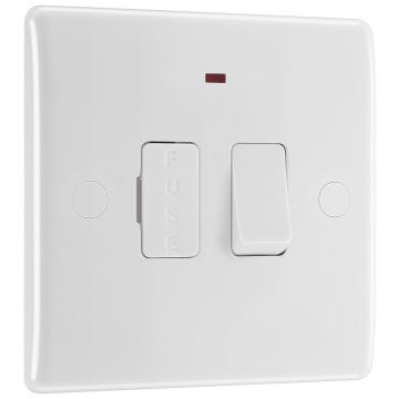 White Moulded Switched 13a Connection Unit Power Indicator