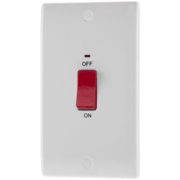 White Moulded 45a Cooker Control Unit Power Indicator