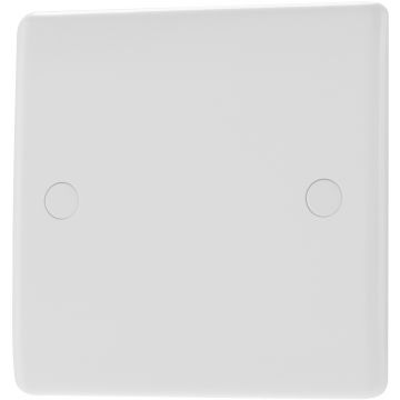 White Nexus Moulded 1 Gang Blank Plate