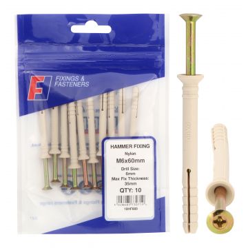 Forgefix Hammer Fixing M6 x 80mm 10/Bag