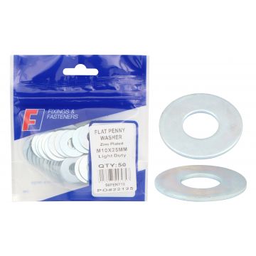 Forgefix Washer Penny zinc plated M10 x 25mm 10/Bag