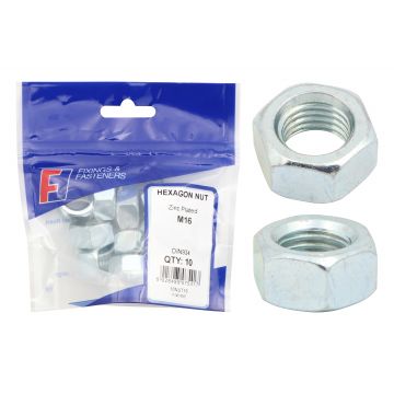 Forgefix Hexagon Nut Bzinc plated M12 50/Bag