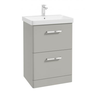 Kora Matt Grey 60cm F/S Vanity, Hakk Tap & Waste Penna F/Shrouded Wc, Sansa 60 x 80 LED Mirror