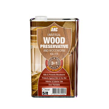 ARC Universal Wood Preservative & Woodworm Killer - Clear - 5L 