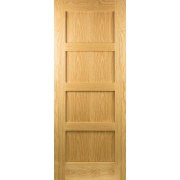 Seadec Oak Augusta 4 Panel Shaker 6'6 x 2'6 Oak Veneer Finish