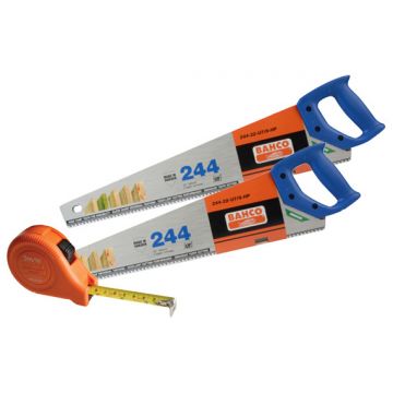 Bahco Hardpoint Handsaw 22in Twin Pack Comes With 5m Tape Measure