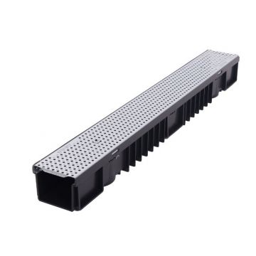Polypropylene Channel & Galv Perforated Grating 105mm x 1m Class A15