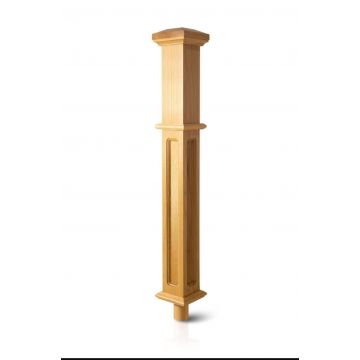 Box830w W/Oak Lg Sq Box Newel Top W/Dowel 830mm x 91mm x 91mm