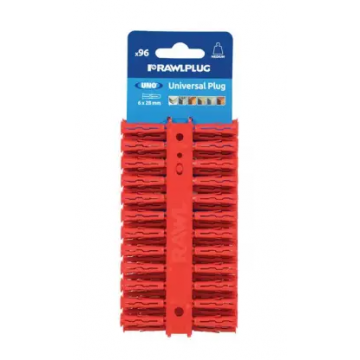 Uno 6 x 28mm Red Plugs (Card 96)