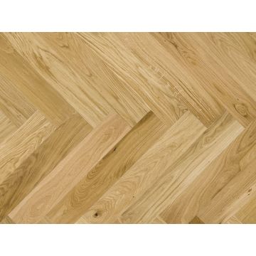Barista Brushed Matt Lacquered Oak Crema Herringbone Engineered Flooring - 130mm x 14mm x 725mm - Pack covers 0.65m2
