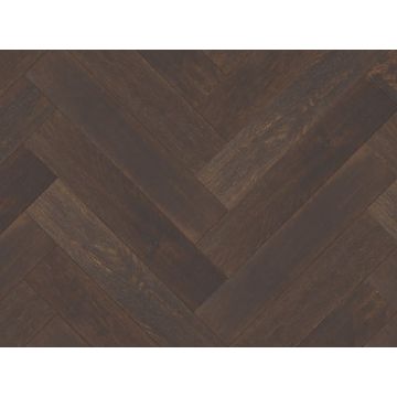 90 x 18 x 450mm Herringbone Daintree Oak 0.405m2 L & R, H/Scraped, Stained Brushed & UV Lacquered