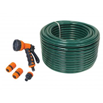 Garden Hose PVC comes with Fittings And Spray Gun 50m Faithfull