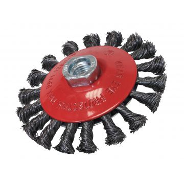 Faithfull Conical Wire Brush 100mm x M14 x 2 0.5mm