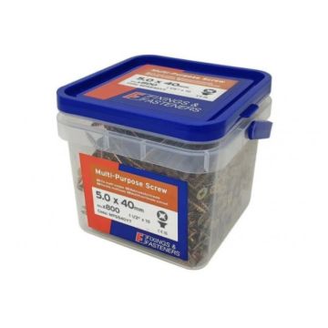 Forgefix Multi-Purpose Screw Zinc Plated 5.0 x 40 FT (800 Tub)