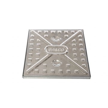 Hot Dipped Galvanised Cover & Frame 470 x 600mm 10 Tonne Light Traffic Class AAA Red