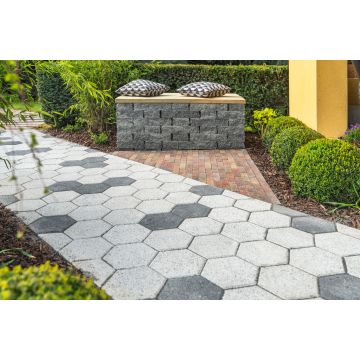 Hexo Paving Block Silver Granite 200 x 230 x 60mm (29 Pcs per M2)