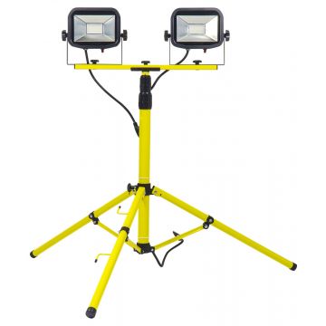Luceco Site 110v Twin Head Tripod Work Light - 2 x 22W