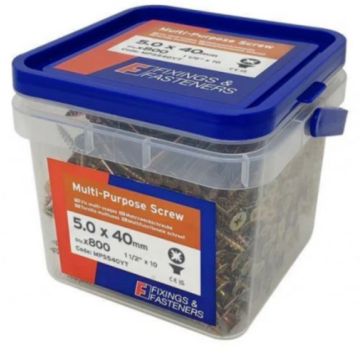 Forgefix Multi Purpose Screw zinc plated 5.0 x 50ft Tub600