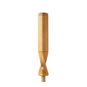 Stn03mw W/Oak Db Sq Milano Twist Dowel Post 762.5 x 91mm x 91mm Stn03mw