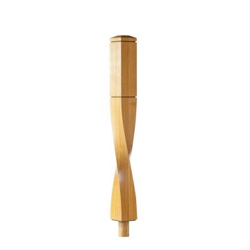 Stn02mw W/Oak Lg Sq Milano Twist Dowel Post 862.5 x 91mm x 91mm Stn02mw