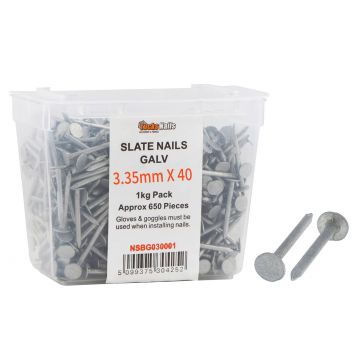 Slate Nails Galv 40mm x 3.35 x 1kg Tub