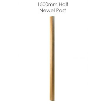 Pa015s2w W/Oak PAO Sq Newel Half 1500mm x 91mm x 45mm