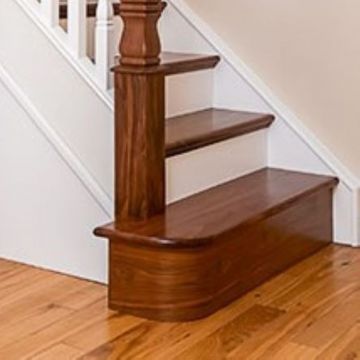 Clbls1000l Walnut Cladd Bullnose Step Top Only 1000mm x 300mm x 28mm