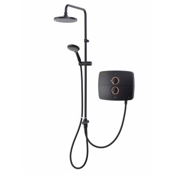 Triton T90SR Pumped Electric Shower with Rain Head - Matt Black 9kw
