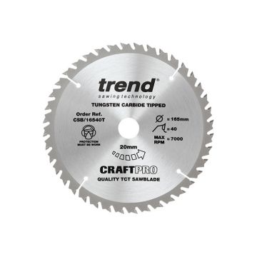 Trend Csb/16540t Craft Saw Blade 165mm x 40