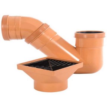 Sewer 110mm Adjustable Gully Trap comes with Bend Hopper & Grid
