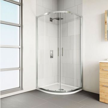 Verve Quadrant Shower Door - Silver - 900mm 