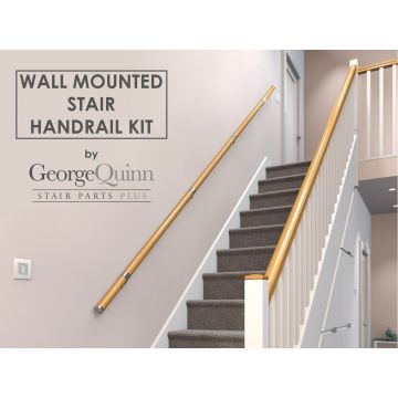 White Oak Wall Mounted Kit 3 x 1200 x 54 x 52mm & Brushed Nickel Connectors And Caps Hr01k36