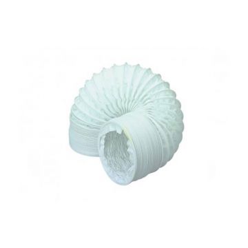 Icon Wall Vent Ducting Flexibl 100mm x 1m PVC White Icv/102/1