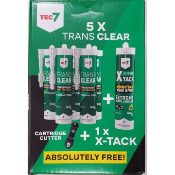 Tec7 Promo Pack 5 x Clear + 1 X-Tack + Foc Cutter