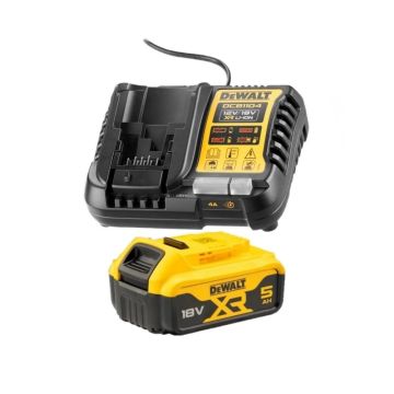  DeWalt DCB1104P1 18V XR Multi Voltage Charger with 5Ah  Li-Ion Battery