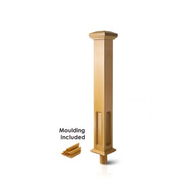 Box770w W/Oak Db Sq Box Newel Top W/Dowel 770mm x 91mm x 91mm