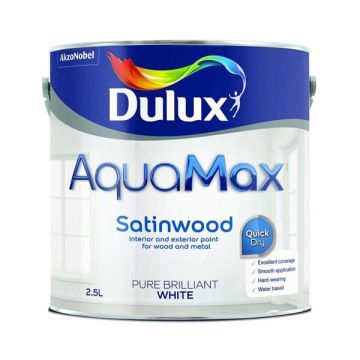 Dulux Aquamax Satinwood Pure Brilliant White 2.5l