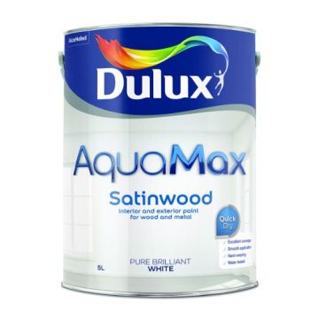 Dulux Aquamax Satinwood Pure Brilliant White 5l