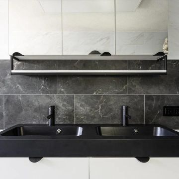 GX Composite Wall Tile Black Marble - 30x60cm, 11 Panels per Box, 1.98m² Coverage