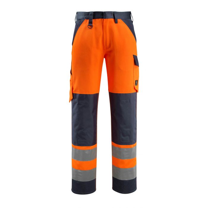 Mascot Orange Hi-Vis Trousers 32/32 W/Knee Pad Pockets 15979-948-14010