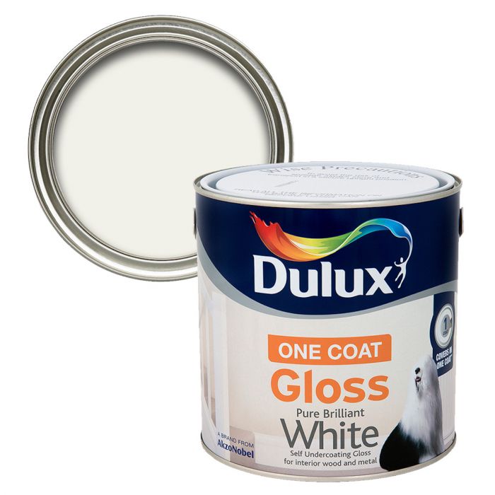 Dulux One Coat Gloss Pure Brilliant White Paint