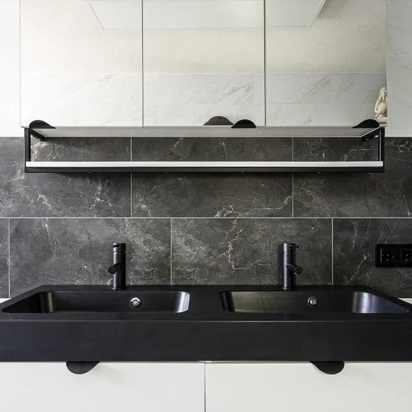 GX Composite Wall Tile Black Marble - 30x60cm, 11 Panels per Box, 1.98m² Coverage