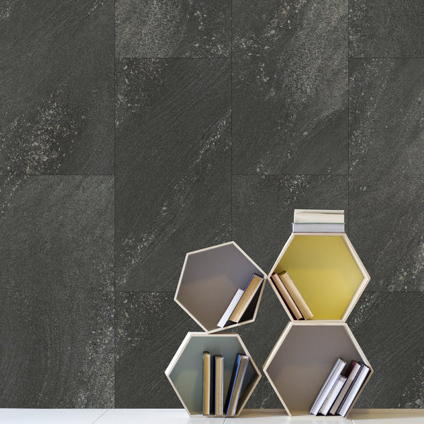 GX Composite Wall Tile Black Stone - 30x60cm, 11 Panels per Box, 1.98m² Coverage