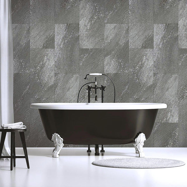 GX Composite Wall Tile Dark Stone - 30x60cm, 11 Panels per Box, 1.98m² Coverage