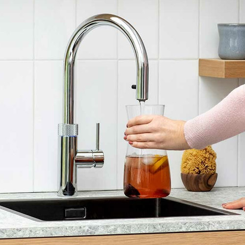 Quooker Flex PRO3 Round Chrome Tap – 3-in-1 Instant Boiling, Hot & Cold Water