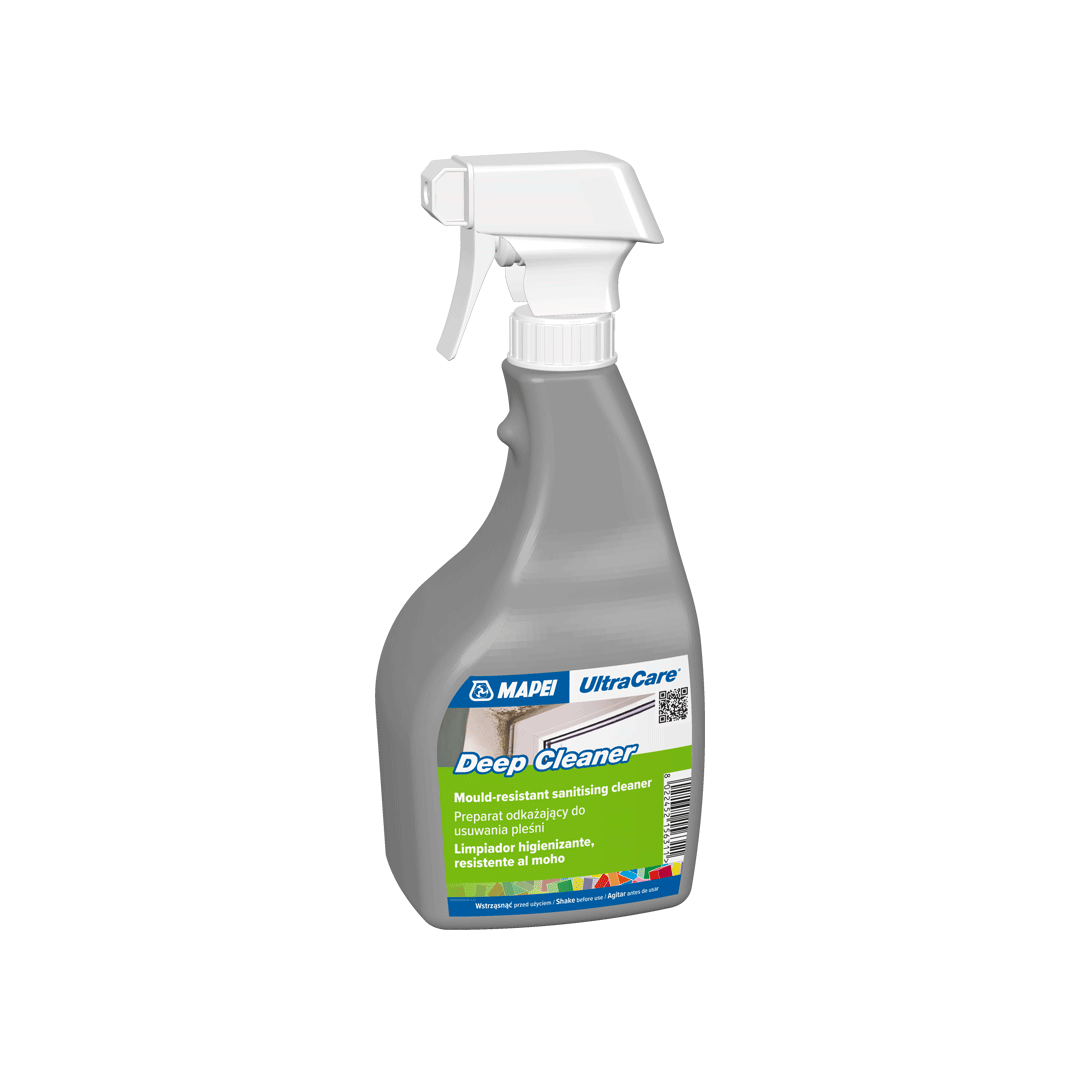 MAPEI UltraCare Deep Cleaner for Condensation and Mould Removal Cleaning mould and condensation stains around a window frame using MAPEI UltraCare Deep Cleaner.