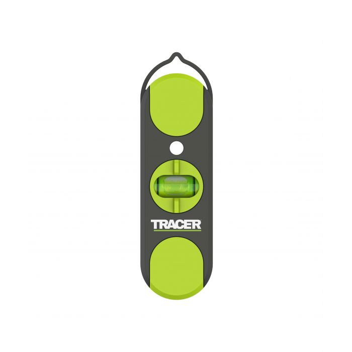 Tracer Magnetic Stud Finder for locating hidden screws, nails and wall studs Tracer magnetic stud finder attached to a wall, locating hidden screws and nails to find timber studs behind plasterboard.
