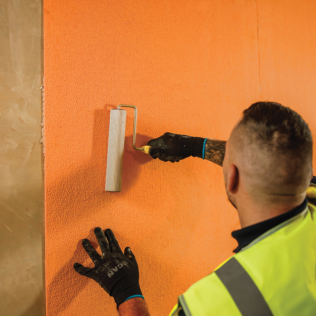 MAPEI Iso-Therm Membrane for Condensation Control and Thermal Insulation MAPEI Iso-Therm Membrane installed on an internal wall to improve thermal insulation and reduce condensation risk.